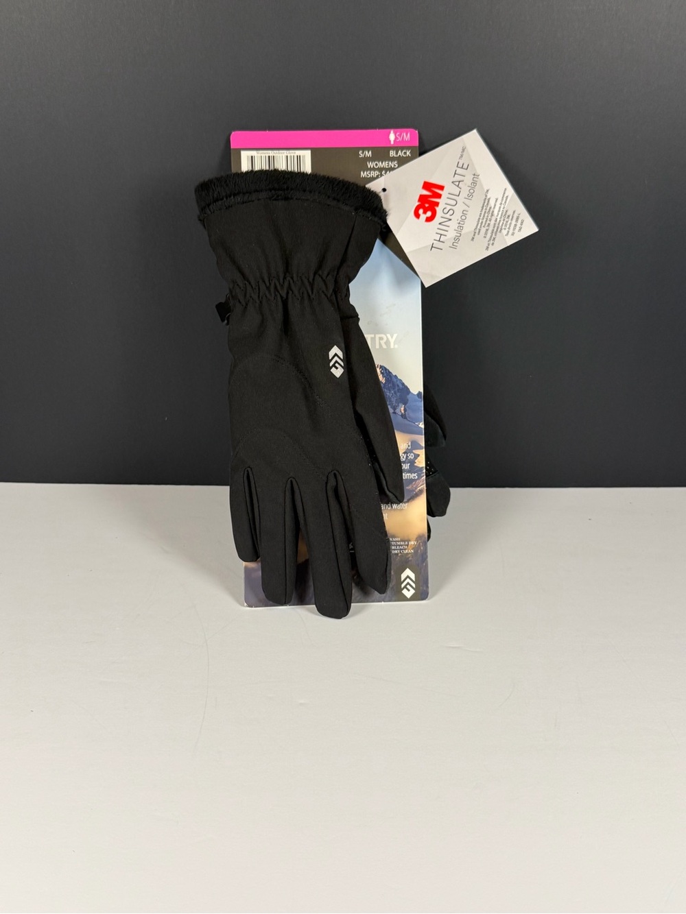 ✨ NWT Free Country Black Softshell Thinsulate Touchscreen Gloves S/M